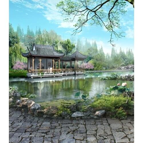 Chinese landscape drama background photography fotografia fabric newborn photo backdrop for photo studio props photocall CM-6761