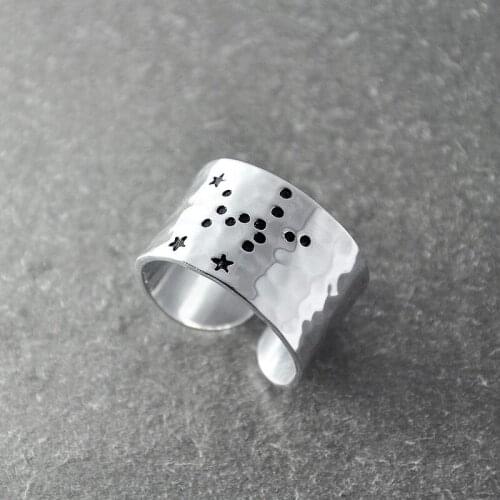 Taurus Zodiac Constellation Ring, Taurus ring, Taurus birthday gift, Wide band zodiac ring, Horoscope Ring, Astrology Jewelry