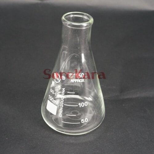 150ml Narrow Neck Borosilicate Glass Conical Erlenmeyer Flask For Chemistry Laboratory