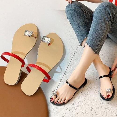 Summer non-slip beach slippers fashion casual flip-flops female rubber large size flat-bottomed sandals and slippers for women