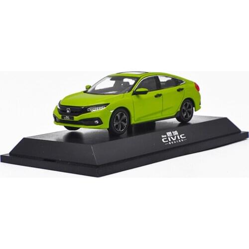 1:43 Diecast Model for Honda Civic 2019 MK10 Green Alloy Toy Car Miniature Collection Gifts