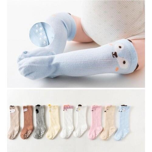 Lovely Cute Cartoon Kids Baby Knee Socks Girl Boy Baby Toddler Anti Slip Socks Animal Infant Soft Cotton Socks 0-3Y