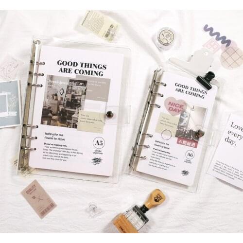 MyPretties ins Style 6 Hole Binder Organizer a6 a5 DIY Planner Agenda Diary Journals Transparent Notebook PVC Binder Cover