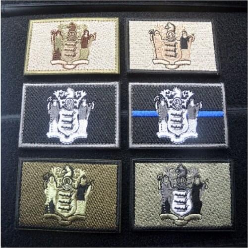 The Flag Of The United States Embroidery Patches/New Jersey State Flag Patches Badges DIY T-shirt Clothing