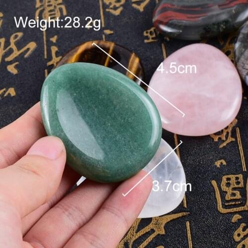 Natural Rose Quartz Palm Stone 45*37 MM Crystal Mineral Quartz Slice Chakra Tumbled Stone Reiki Healing Energy Massage Stone