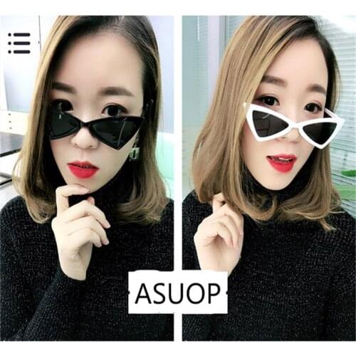 2019 new retro cat eyes ladies sunglasses triangle fashion mens glasses classic brand design UV400 popular sunglasses