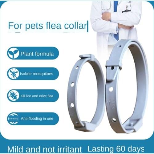 2 Pcs/lot Pet Cats Dogs Insect Repellent Collar Plant Essential Oil Deworming in Vitro Flea Bed Bugs Mosquito Repellent E11394
