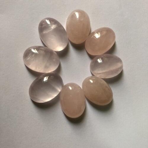 Wholesale Quality Ice Rose Pink Quartz Cabochon Ovals 15x21m,Oval Gem Stone CAB for jewelry making 6pcs/lot