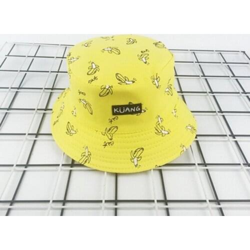 Bucket Hat Men Women Summer Bucket Cap Banana Print Hat Bob Hat Hip Hop Gorros Fishing Fisherman Hat