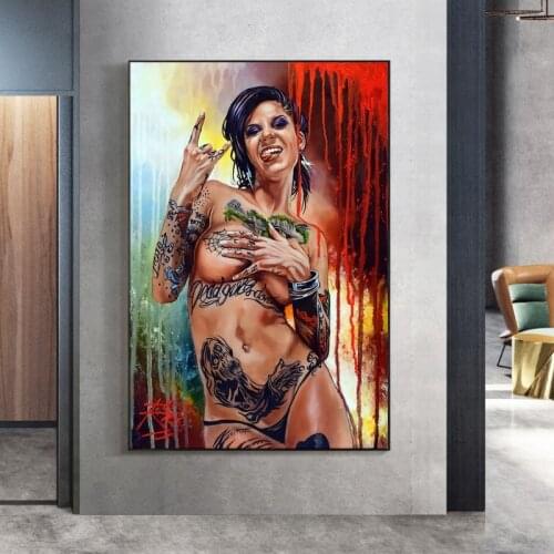 Nude Art Sexy Tattoos Girl Portrait Canvas Posters and Prints Giraffe Art Paintings on The Wall Pictures for Home Room Decor