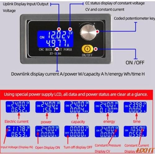 SK80 DC DC Buck Boost Converter CC CV 0.6-36V 5A Power Module Adjustable Regulated laboratory power supply variable 5V 12V 24V