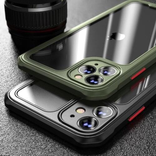 Armor Bumper Anti Shock Silicon Phone Case For iPhone 12 11 Pro Max XR XS Max X 8 7 Plus 12 SE 2020 Transparent Shockproof Cover