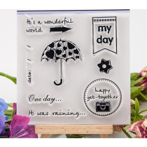 Clear Stamp for Scrapbooking Transparent Stamps Silicone Rubber Stamps for Card Making DIY Photo Album Decor Umbrella