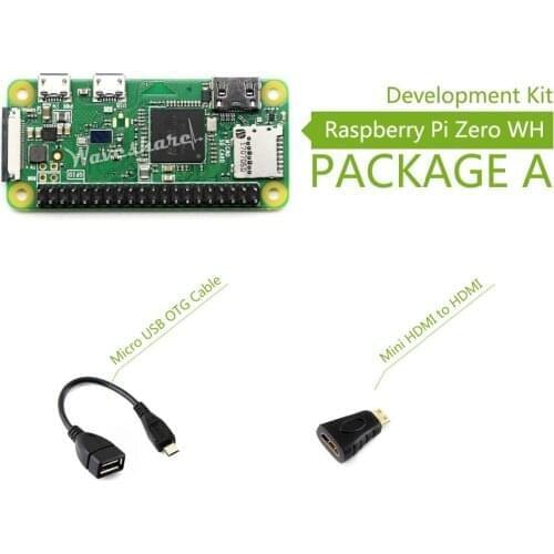Raspberry Pi Zero WH (built-in WiFi pre-soldered headers) Development Kit with USB HUB or 2.13" e-Paper and Basic Components