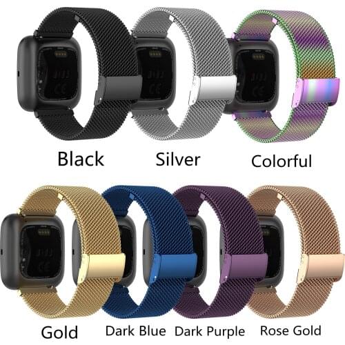 Smart Watch WristBand For Fitbit Versa 2 Universal Stainless Steel Mesh Strap 23mm For Fitbit Versa Versa Lite Replacement Belt