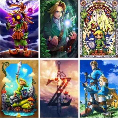 Lucky Box 5d Diamond Painting Zelda Game Cartoon Character Diamond Embroidery Boy Sword Cross Stitch Mosaic Home Decor