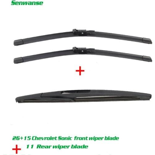 Senwanse Front and rear Wiper Blades For Chevrolet Sonic 2012-2019 high quality Windshield Windscreen wiper 26"+15"+11"