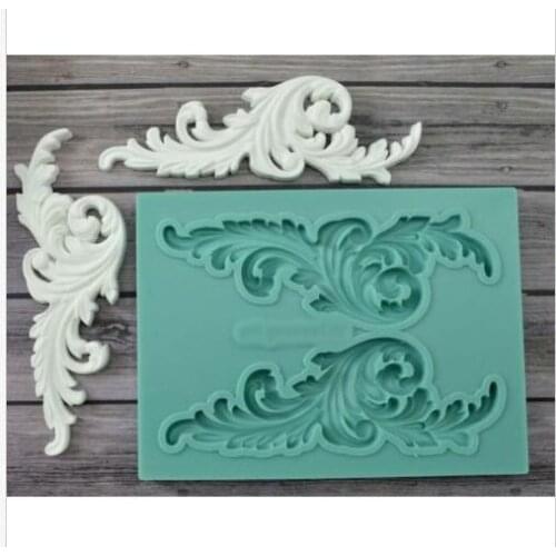 Plant vine branches corners silicone chocolate birthday cake decoration fandont mold