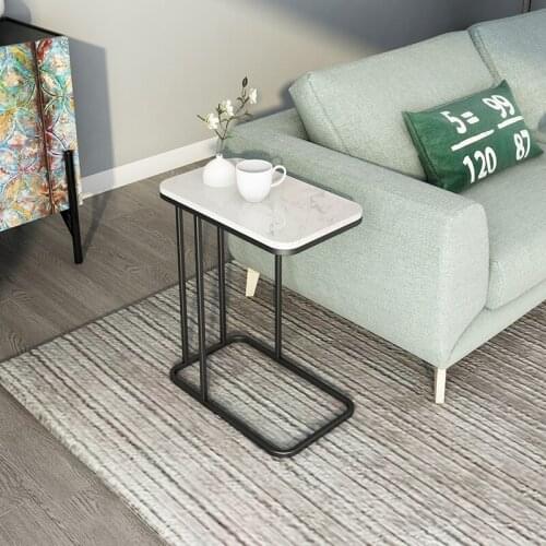 Nordic Light Luxury Small Coffee Table Modern Minimalist Side Cabinet Marble Side Bed Side Table Wrought Iron Sofa Corner Table