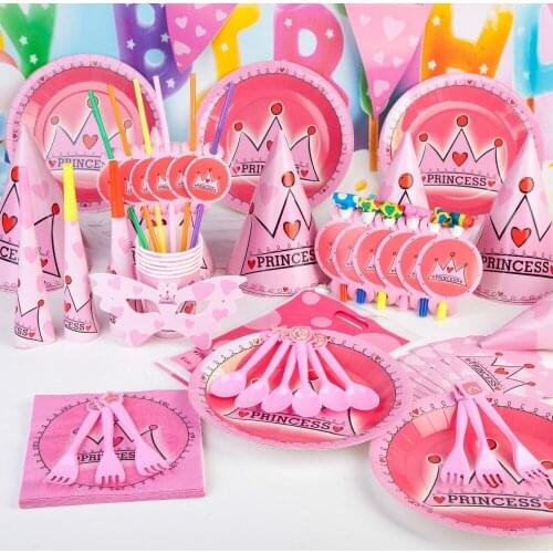 Free Shippoing PRINCESS 6 people children kids birthday theme party, party decoration super set