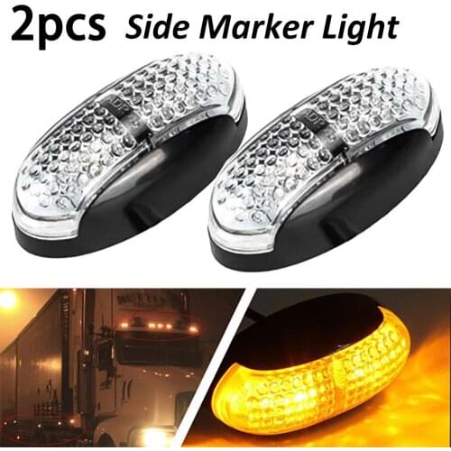 Ultra Bright 10-30V LED Side Marker Indicators Light For Heavy Trucks Trailers Cars Caravans 4 LED Amber Turn Signal Lamps Light