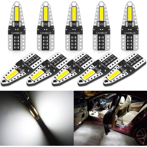 10pcs led T10 W5W 194 168 Canbus light Bulb No Error Car Interior Bulb Reading Light for Golf 4 6 Passat B6 B8 B5 B7 MK7 MK6 MK3