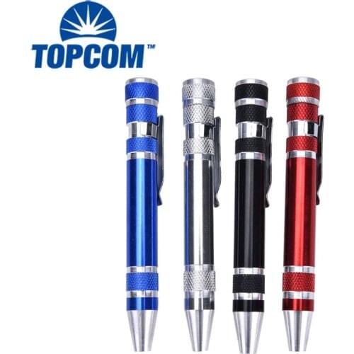 TopCom 8 in 1 Pen Multifunction Portable Hand Tool Precision Screwdriver Set For Mobile phone Repair Screwdriver Set