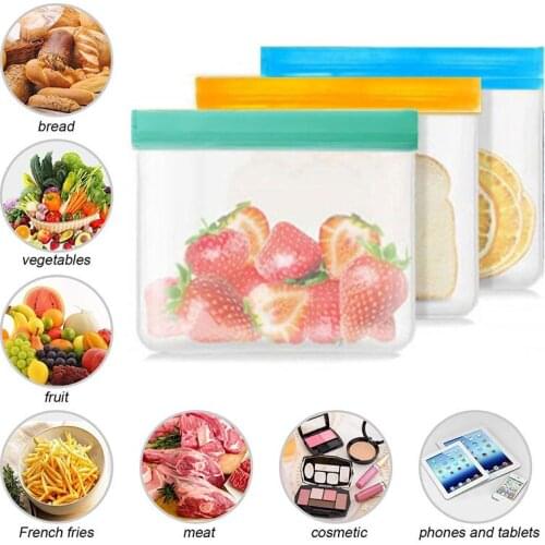 Packaging Bag Fresh Keeping Bag Reusable Storage Bag Three Dimensional PEVA Food Fruit Food Sealing Environmental Protection Bag