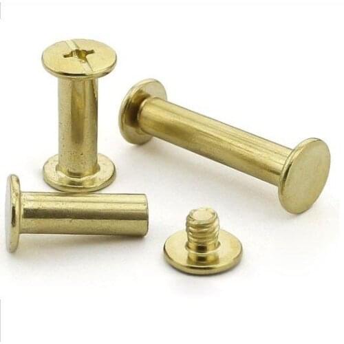 1000pcs 5mm*8mm Brass Plating Album Books Screw Lash Rivet Screw Joint Screw Recipe Nail Binding Handwork Fix