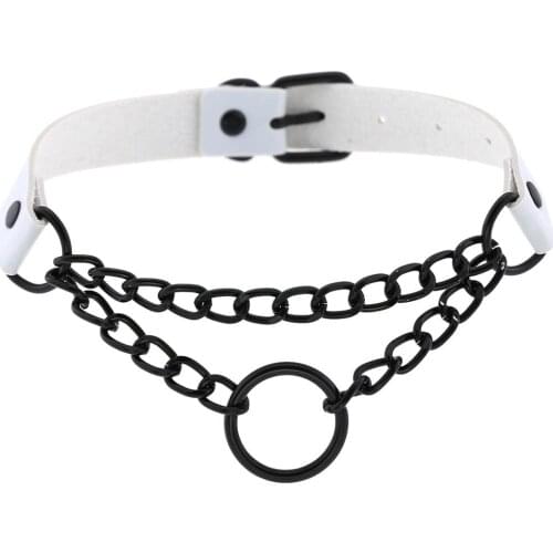 Punk Choker Collar for Women Necklace Goth Silver Color Chain Leather Choker Collar Women Chocker Girls Emo Gothic Jewelry