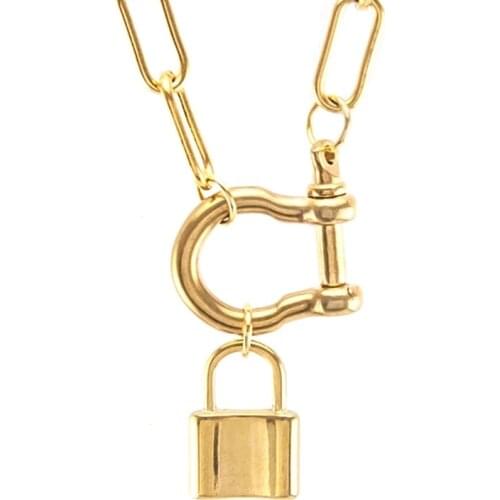 100% Stainless Steel Lock Saint Benedict Medal Coin Necklace For Women Gold/Silver Color Metal Virgin Mary Spiral Buckle Choker