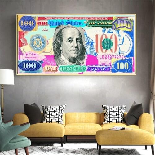 Gold Standar Modern Pop Culture Money Style Street Art Inspirational Canvas Painting Wall Art Picture for Home Decor Cuadros