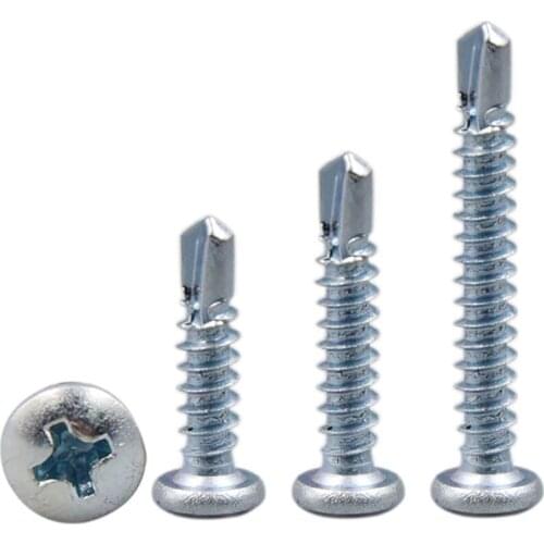 10/20/50/100PCS M4.2 Round Head Screws Philips Self Drilling Tapping Screw GB/T Pating Zinc