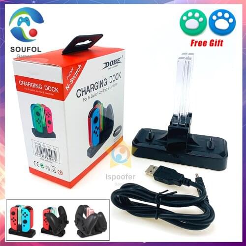 6 in 1 USB Charging Dock Stand for Nintendo Switch with LED Indication to 2 Pro Controller Charger or 4 Joy-Con Charger Dropship