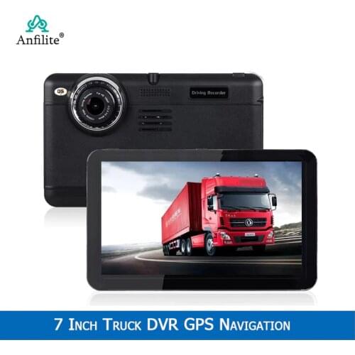 Anfilite Free shipping 7 inch Capacitive Android WIFI Quad Core car DVR with GPS Navigator dual cameras 1080P truck recorder