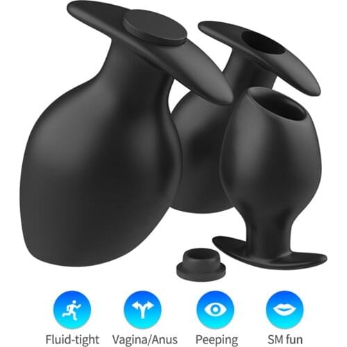 Anal Dilator Hollow Butt Plug Silicone Anus Expander Vaginal Speculum Sex Toys Prostate Massager Enema Cleaning for Unisex Adult