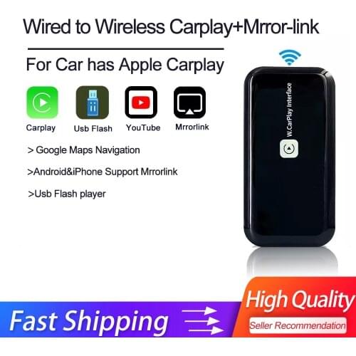 Wireless Carplay 3.0 Dongle Car Multimedia Player Android 9.0 Wired to Apple Carplay For A-udi Ben-z Mirror link