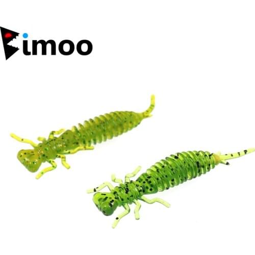 Bimoo 20PCS Larva Soft Lures 40mm 50mm Fishing Lures Soft Plastic Larva Lures Freshwater Fishing Swimbaits Silicone Soft Bait