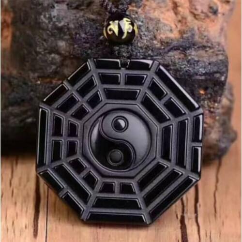 Koraba bijoux fins chanceux bénédiction perles pendentif collier naturel noir obsidienne sculpté à la main potins livraison grat