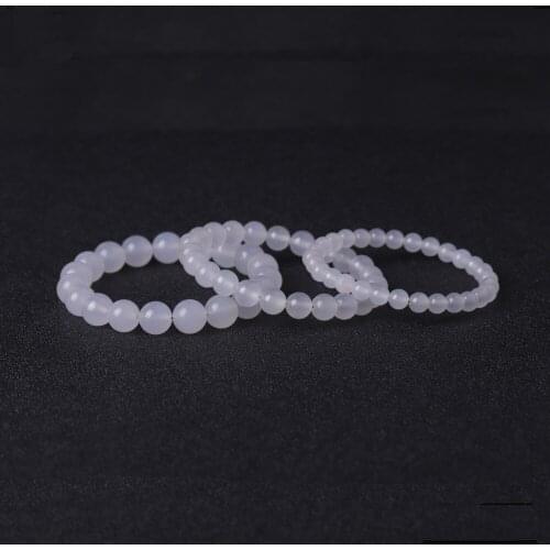 Lover Couple White AgateStone Beads Strand Bracelet Buddha Beaded Yoga Friendship Strench for Women Men Jewelry Braclet Braclets