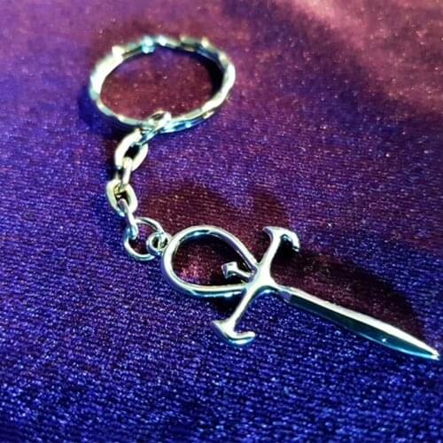 Vampire Ankh Keychain, Occult Goth Gothic Dracula Order Nosferatu Vampyre Symbol Gift Tradgoth Egyptian Lifecross Eternity Key