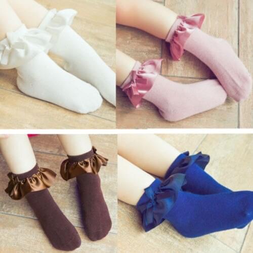 Brand Girls Anti-slip Socks Infant Toddler Newborn girl Princess Ruffle Lace Sock For Baby Girls Kids Summer 0-8Years Sock