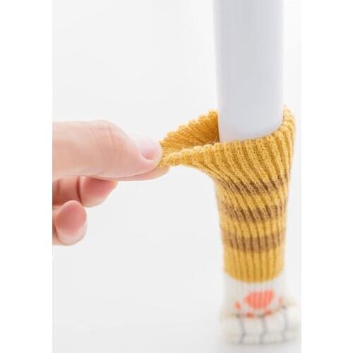 2020 New chair foot cover protector stool foot cover chair foot cushion double thick knitted table and chair leg cover 4pcs