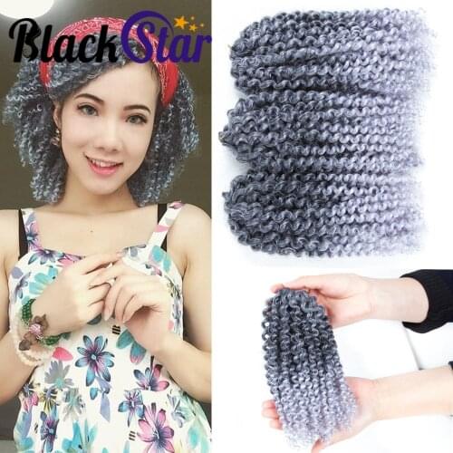 Black Star Hair 8inch 3 stks/set 90g Marlybob Crochet Hair Synthetic Braid Hair Kinky Curly Crochet Hair Extensions
