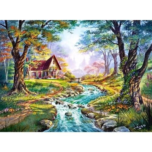 DIY Diamond Painting Landscape Scenery Kit Full Drill Embroidery Scenery Mosaic Art Picture of Rhinestones Home Decor Gift
