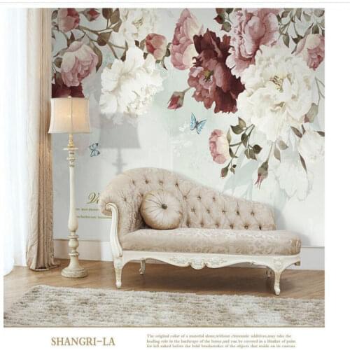 Nordic Hand-painted Flower Photo Wallpaper Pastoral Floral Wallpapers for Living Room Bedroom Walls 3D Wall Papers Home Decor