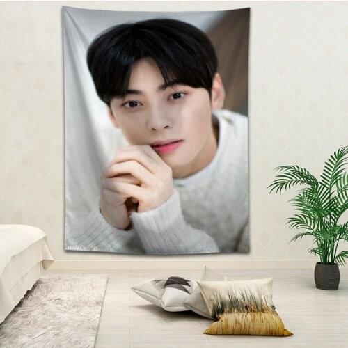 Hot Sale Custom Cha Eun Woo Wall Hanging HD Landscape 3D Printing Digital Printing Home Decoration Tapestry