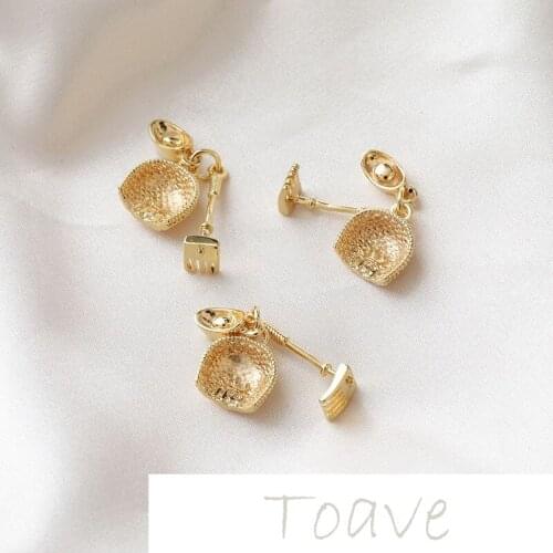 14K gold-clad Chinese style hoe Lucky Jinbao 3-in-1 pendant diy earrings bracelet necklace pendant accessories