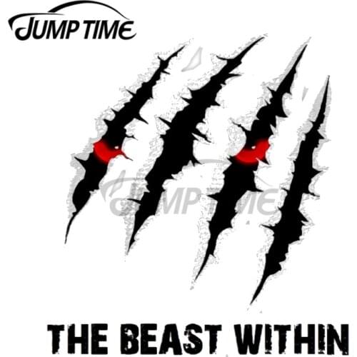 JumpTime 13 x 11.5cm The Howling - Claw MarksRed Wolf Eyes Black Decal Laptop Funny Car Stickers Waterproof Windows Decoration