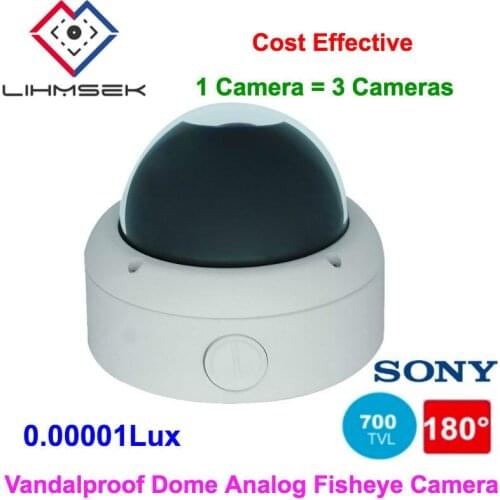 Lihmsek Low Lux Day Night Color 180 Degree CCTV Wide Angle Lens Fisheye Analog Camera 700TVL Sony CCD 180 Degree Security Camera